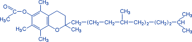 Химическая формула витамина E (токоферола ацетат)